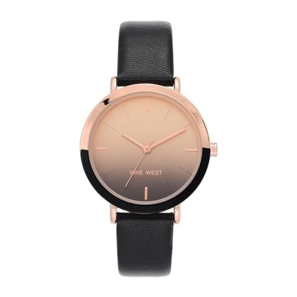 Women's New Strap Watch Rose Gold /Black - Picture 1 of 5